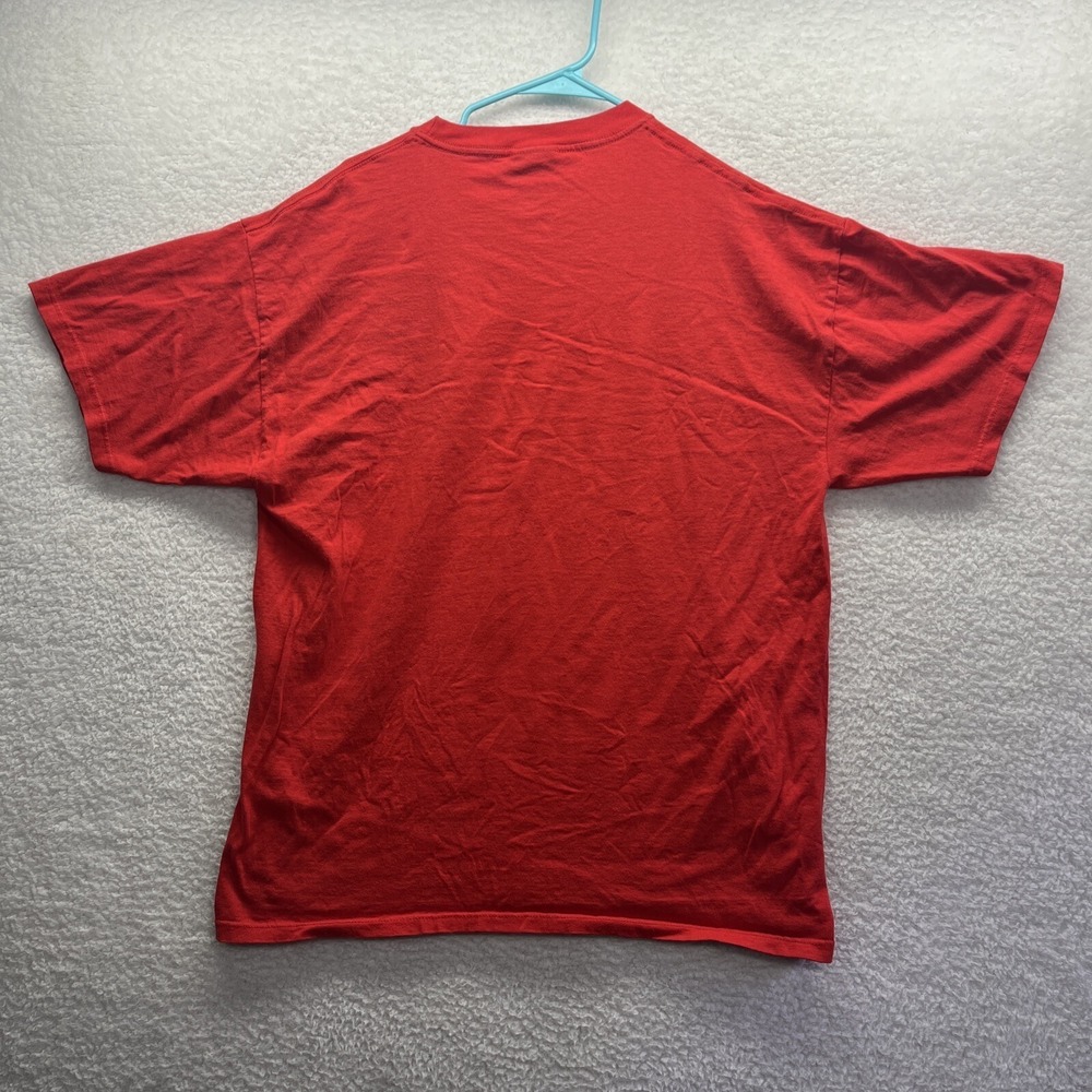 Reebok Shirt Mens XL Red Plain Tee Workout Gym Sports Activewear Chore Hot Fire - Picture 10 of 15